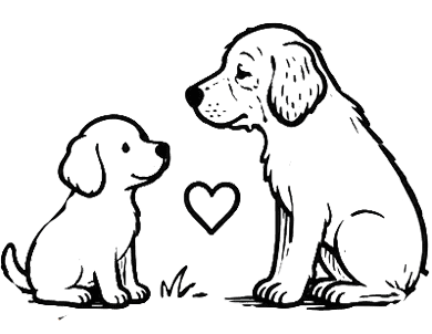 Illustration of puppy exploring safely