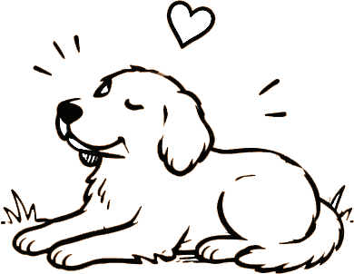 Illustration of reactive dog enjoying a private dog field